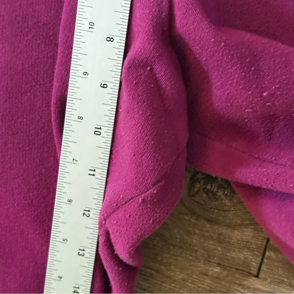 PINK Victoria Secret FLEECE FLARE SWEATPANTS Women L Purple Harbor No Drawstring - Image 4