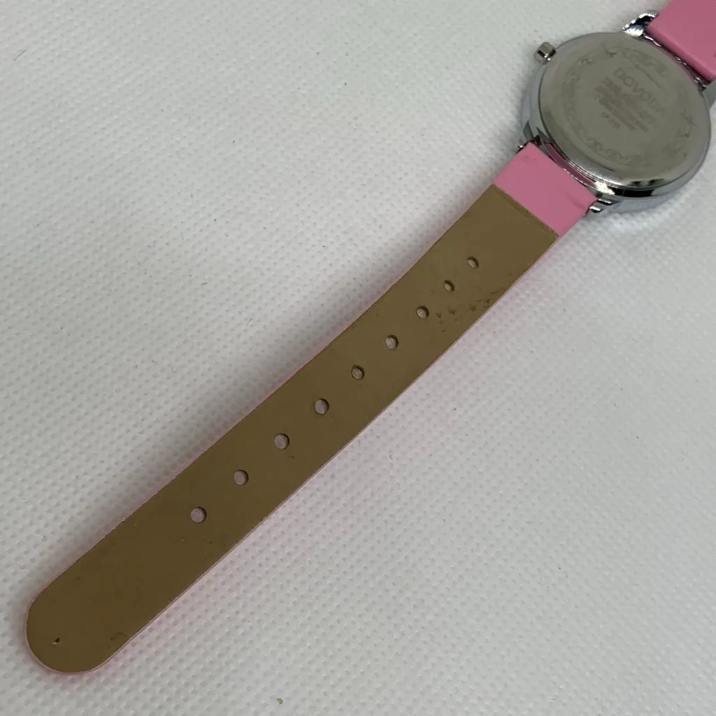 Women/girls Dovoda wrist watch floral pink dial 30mm silver tone quartz running - Image 7