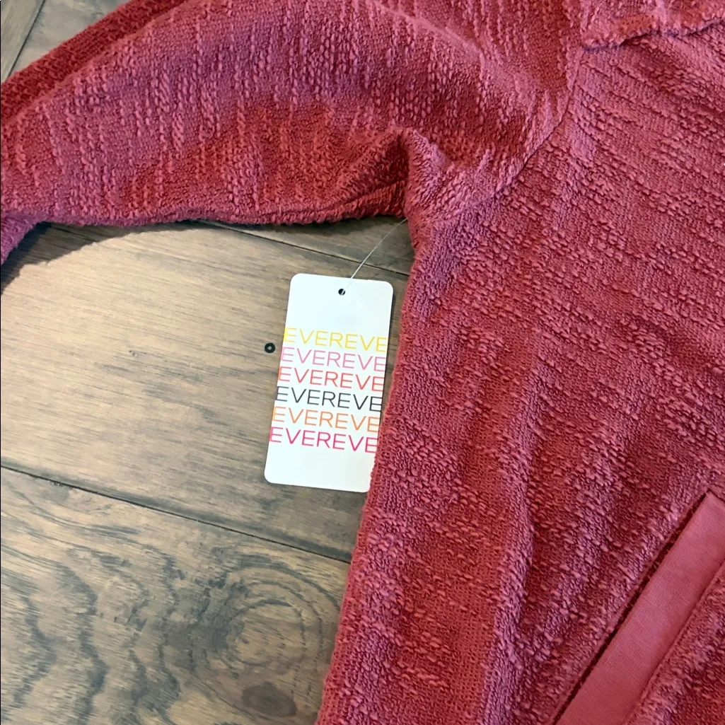 New With Tqgs Red Haute Terry Textured Bomber Jacket (fits like a medium) Size XS - Image 9