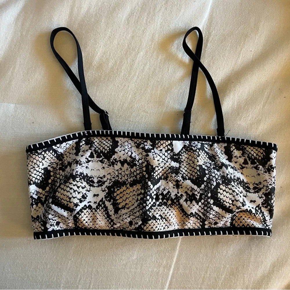 Whip Stitch Lace-Up Bikini Bathing Suit Set, Snake Print, Size S, NWOT - Image 8