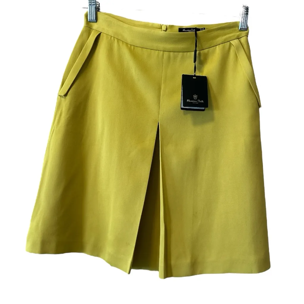 Massimo Dutti Women’s Yellow Pleated Skirt Size US 6 EUR 38 NWT - Image 2