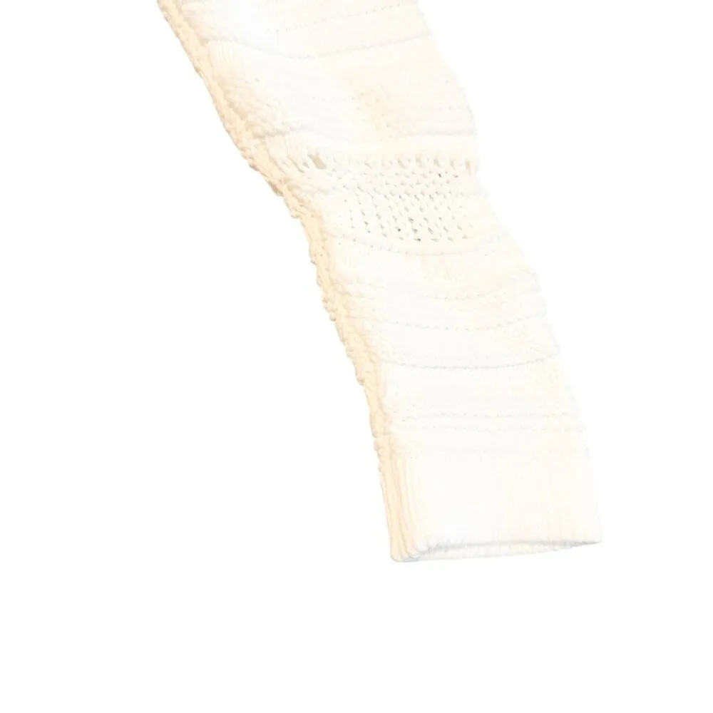 Helmut Lang Pullover Chunky Knit White Sweater Cropped Stretch Size Small Womens - Image 10