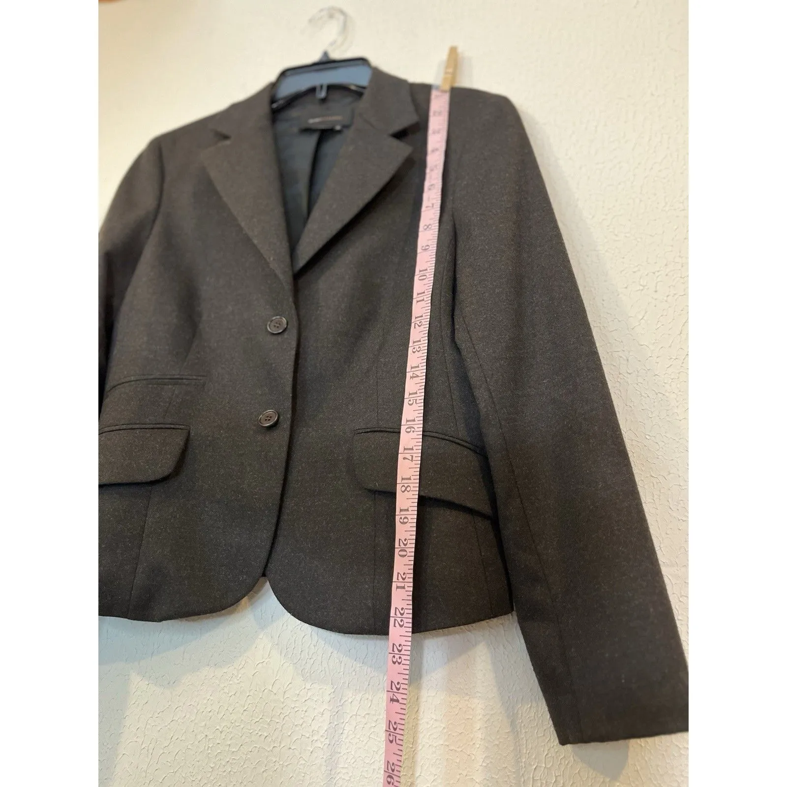 BCBG Maxazria Jacket Blazer Black Gray Tuxedo Button Women’s Size Medium - Image 4