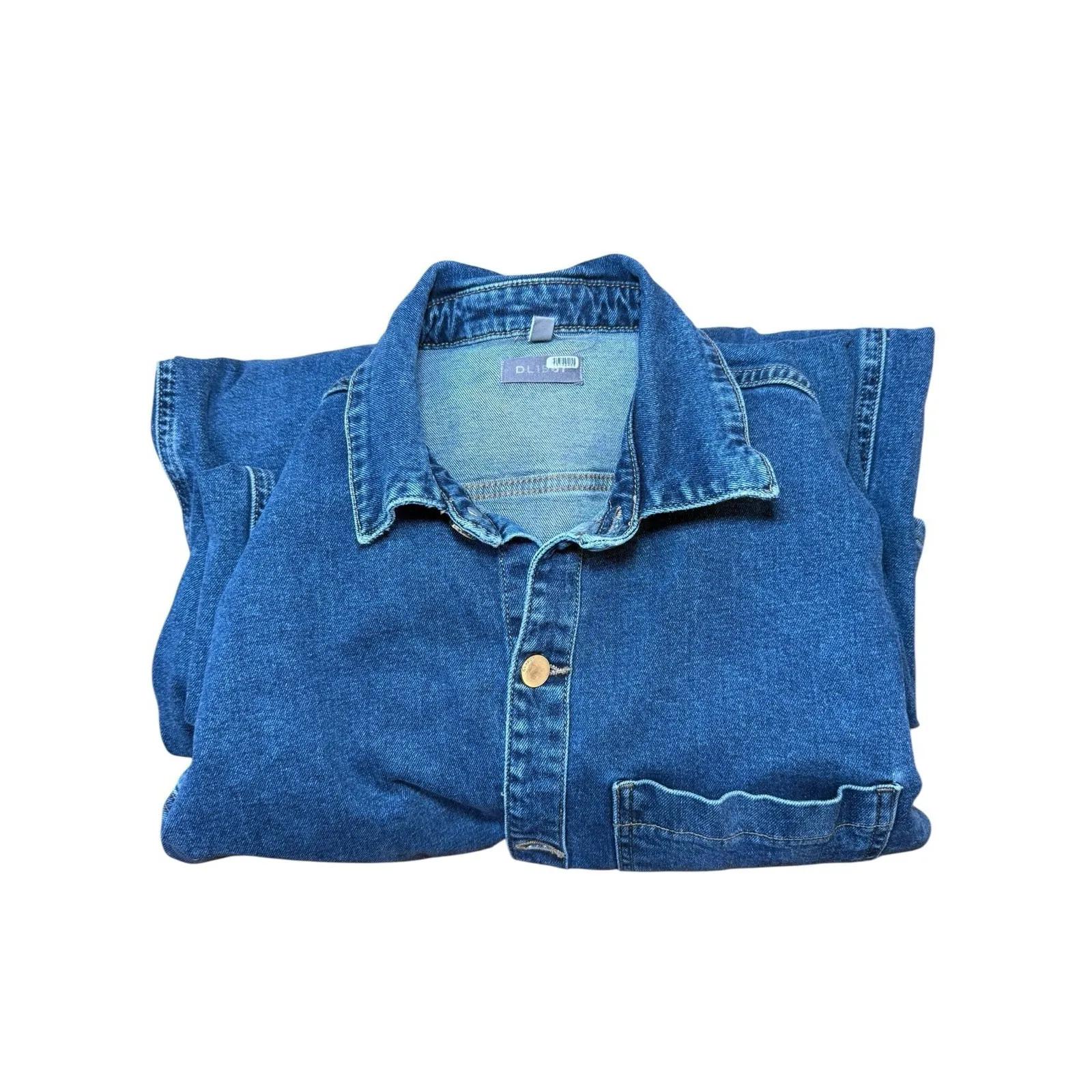 DL1961 Freja Jumpsuit‎ Long Sleeve Blue Denim Tripoli Size Large - Image 16