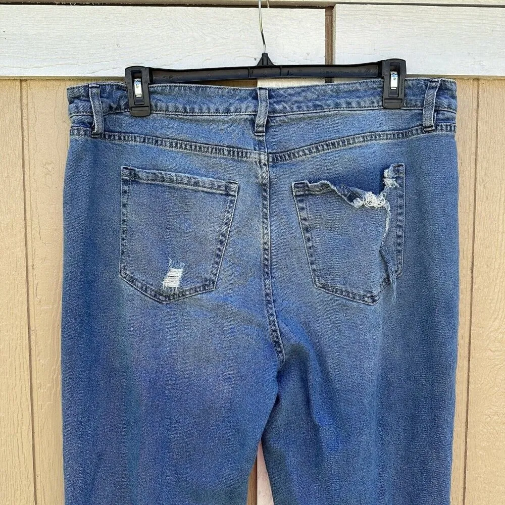 Lane Bryant  Distressed Destroyed Straight Jeans Women's Plus Size 18 Stretch - Image 4