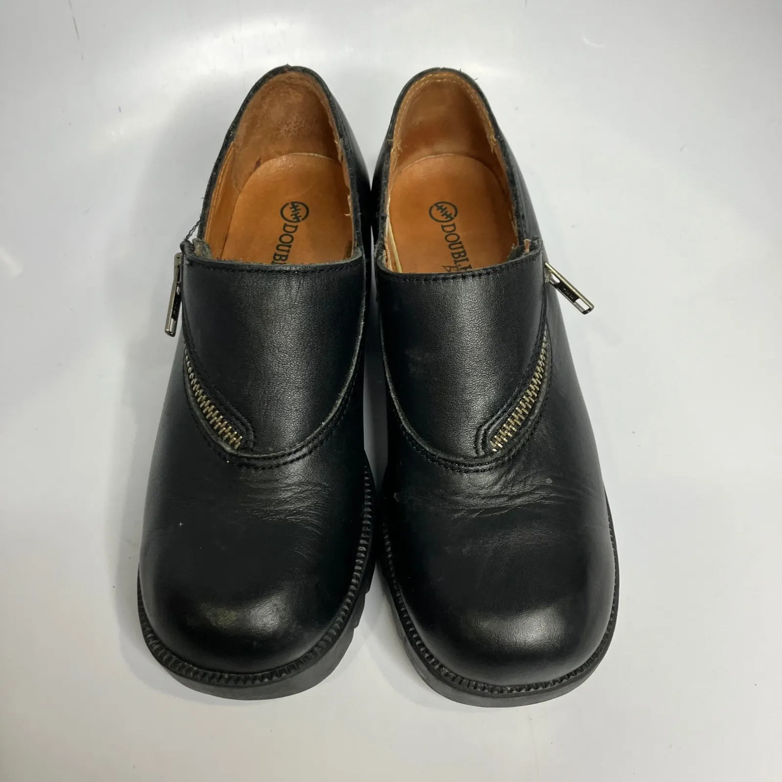 Double H chunky lug sole shoes black leather women's size 6 vintage retro Y2K - Image 3