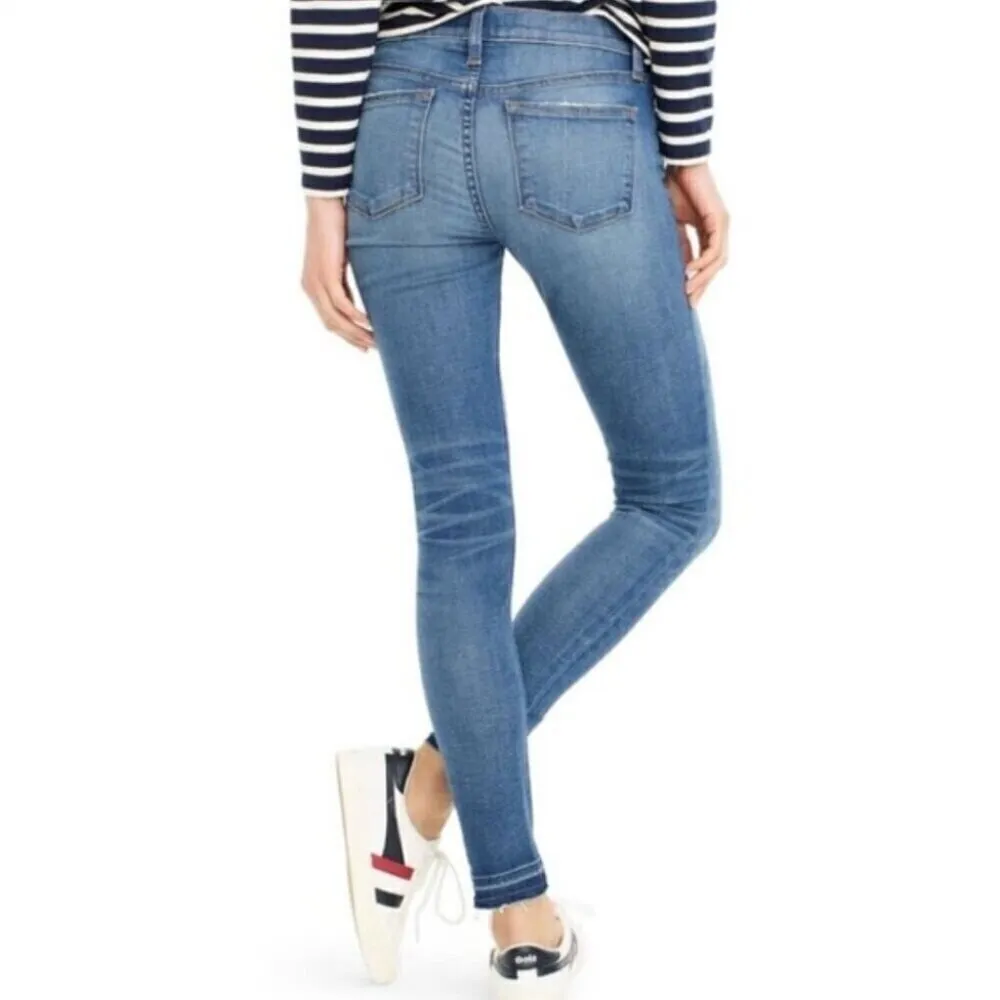 NEW NWT J. CREW 8" Toothpick Jean Newcastle Wash Let Down Hem Ripped Skinny 25 - Image 4