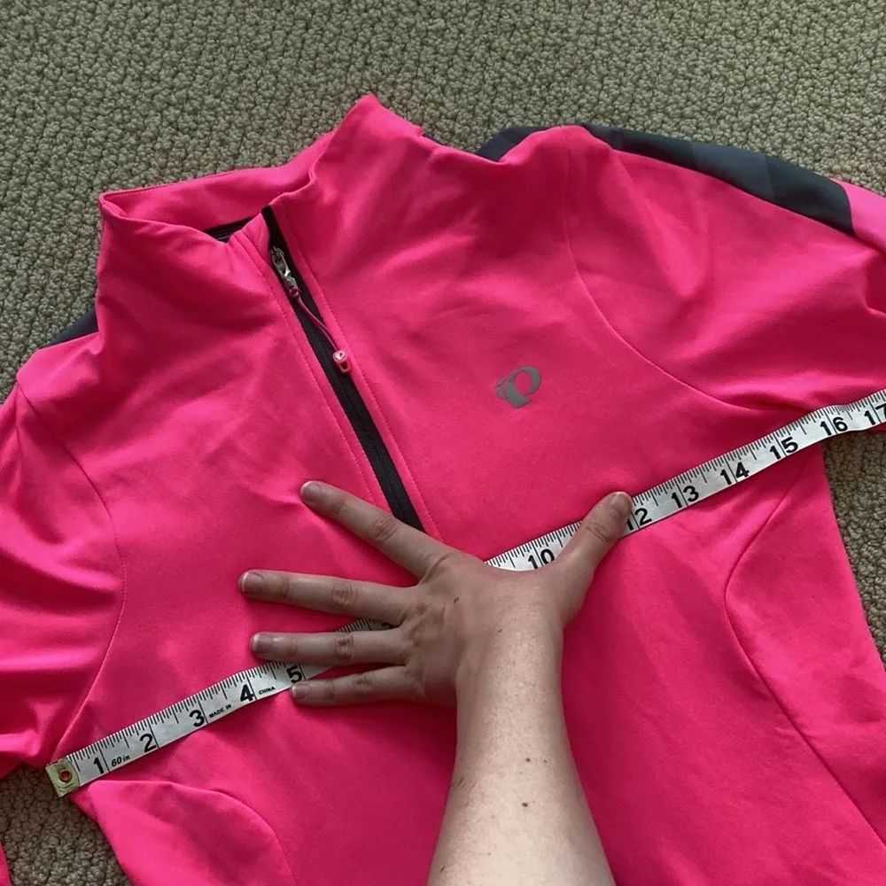 Pearl Izumi Elite Hot Pink Long Sleeve Cycling Jacket Jersey Pockets Like New S - Image 11