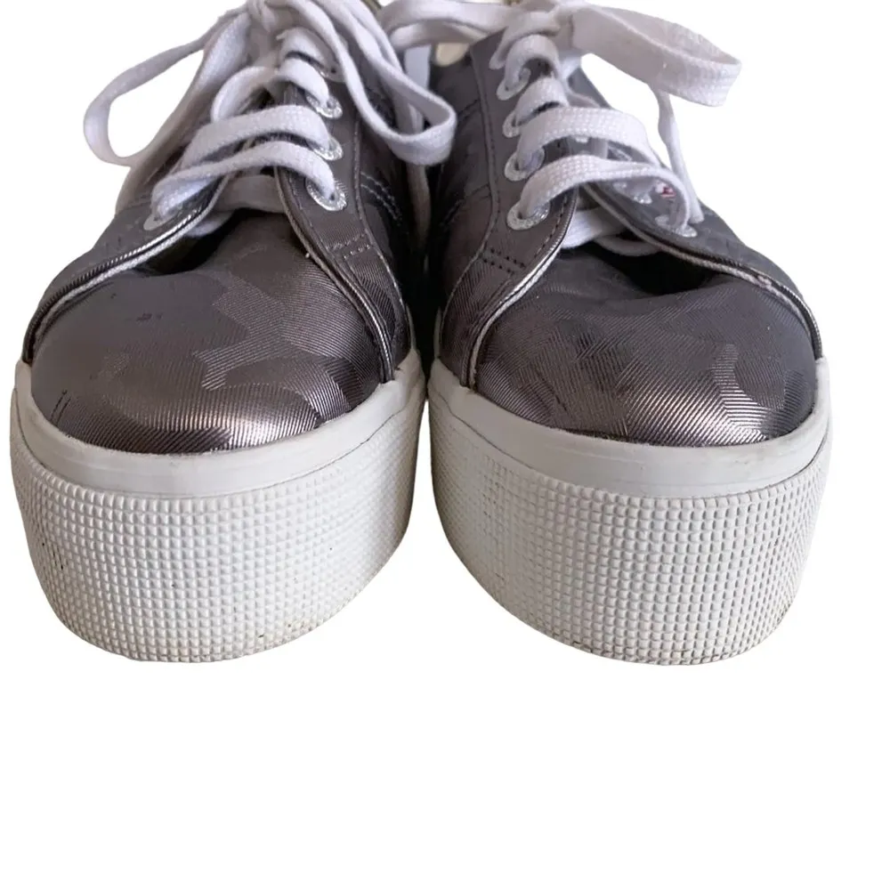Superga 2790 Platform Lace Up Sneakers Camo Chrome Print Dark Silver Metallic 36 - Image 11