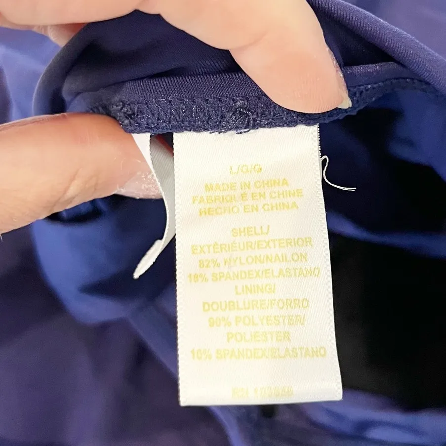 Anne Cole Two Piece Twist Front Halter Tankini Skirt Bikini Set Blue M / L - Image 3