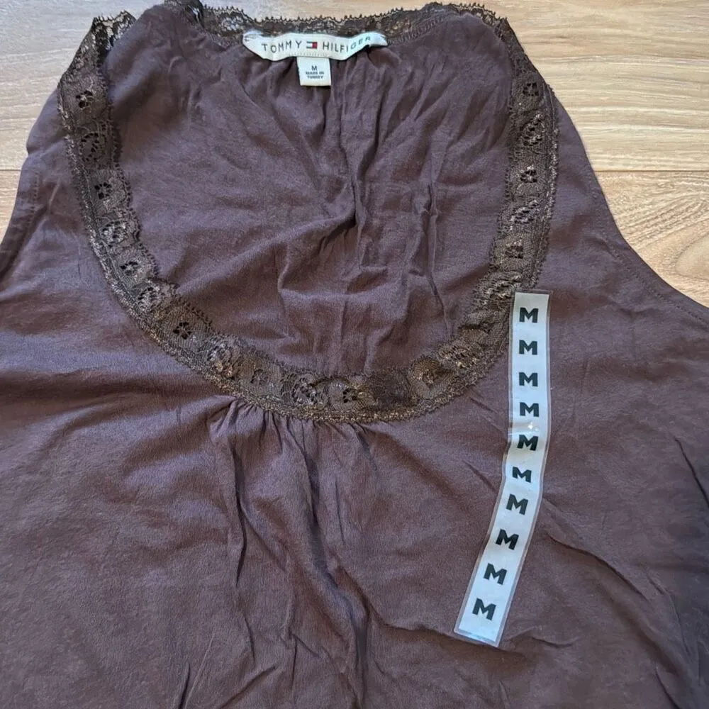 New Tommy Hilfiger Vintage Tank Top Size Medium with lace neckline - Image 2