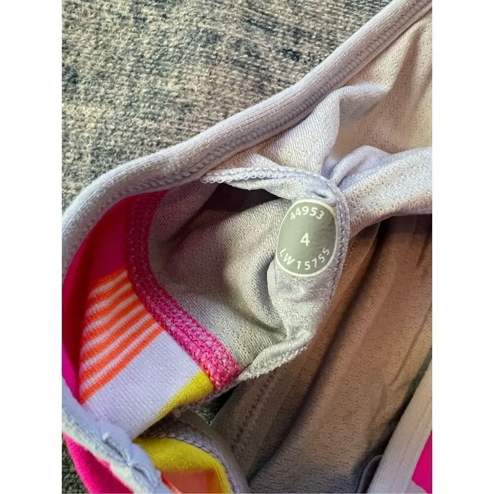 Lululemon No Limits Gray Pink Cool Breeze Groovy Stripe Multi Size 4 - Image 5