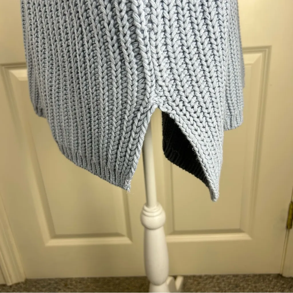Haven Chunky Knit Ribbed Cowl Neck Sweater Light Blue NWT - Image 6