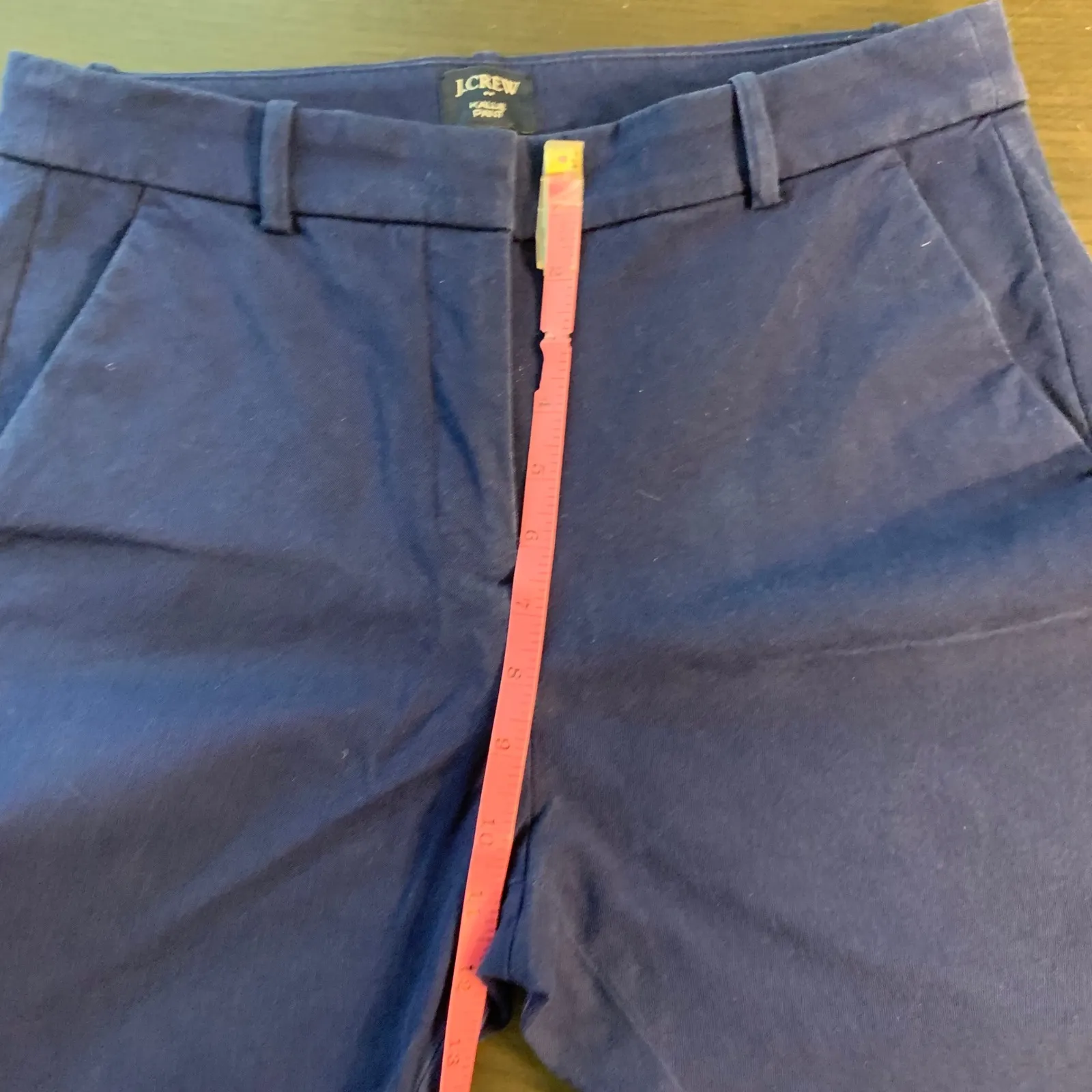 J Crew Kallie Pant Navy Blue Flat Front Straight Leg Ankle Career Size 8 - Image 10