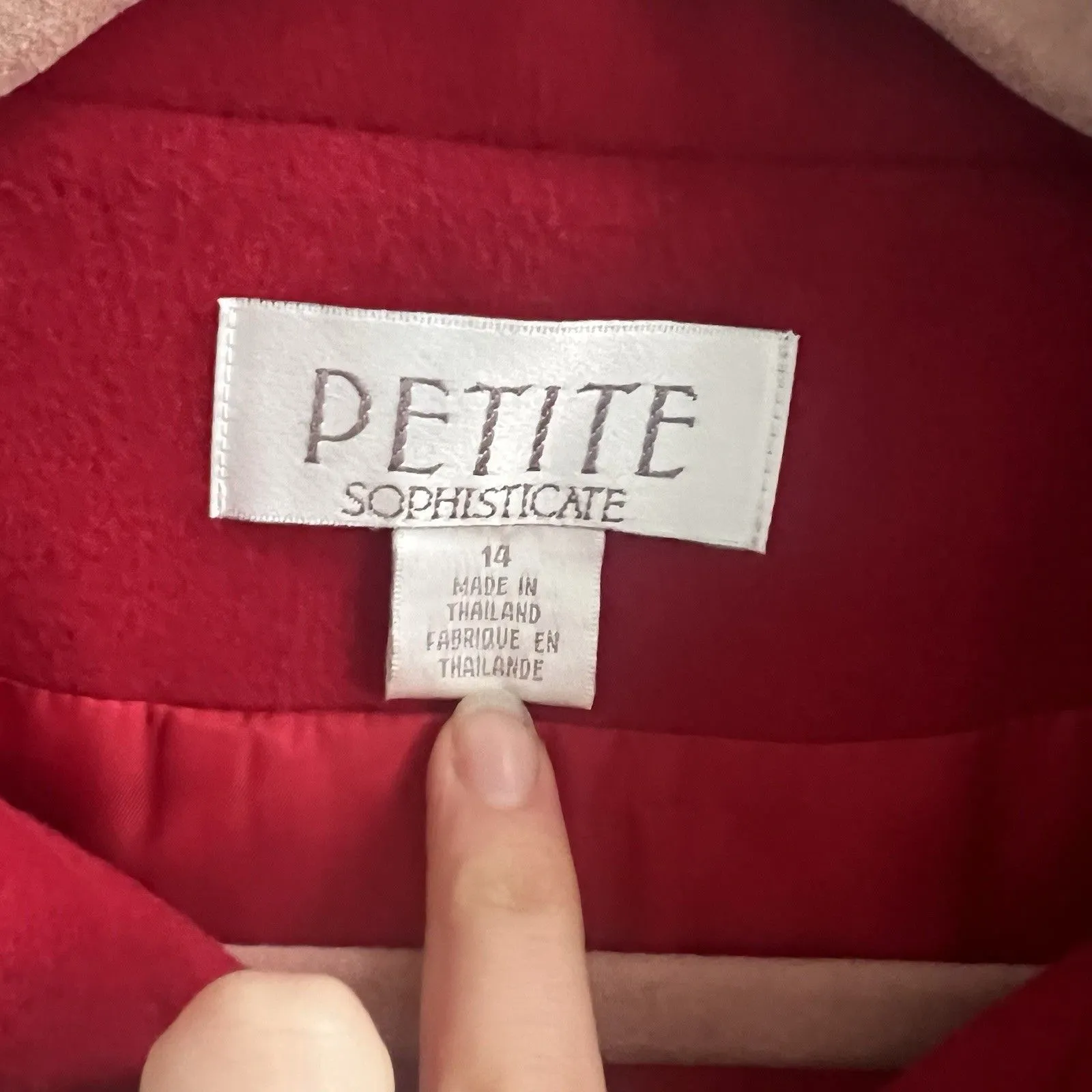 Vintage Wool Cashmere Jacket Red Y2K 90s Petite Sophisticate Size 14 - Image 2