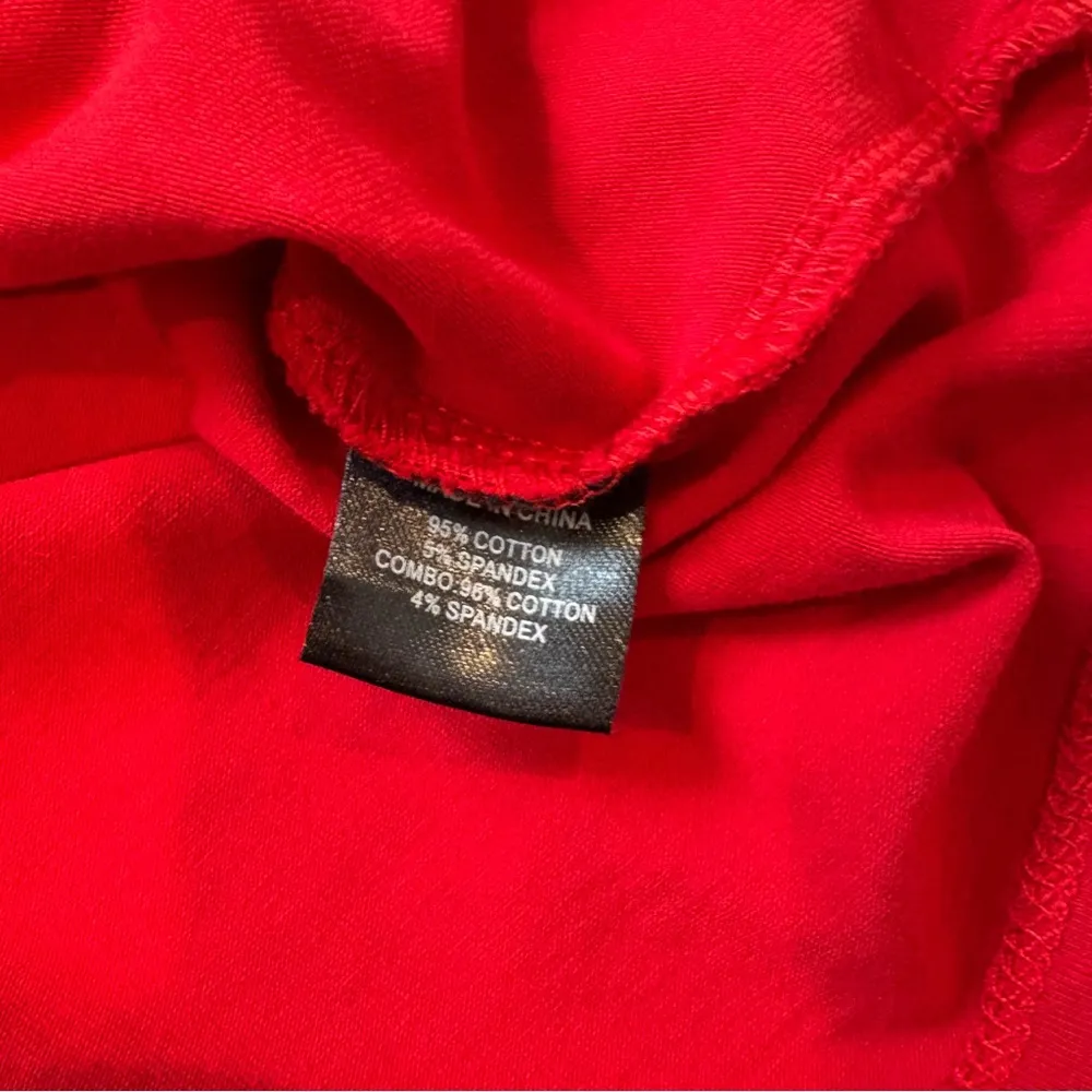 Drew Red V-Neck Shoulder Ruffle Long Sleeve Shirt, Sz L - Image 12