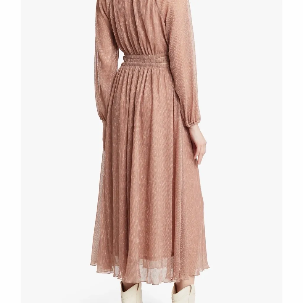 Moon River NWT Tiered Balloon Sleeve Cutout Shirred Maxi Dress - Image 3