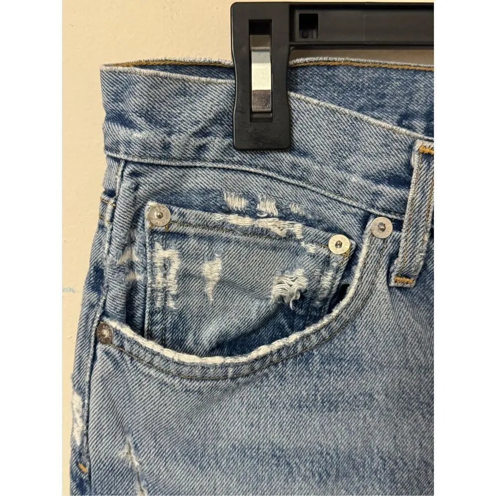 Agolde Jeans Women’s Distressed 90's Pinch Waist High Rise Button Fly Denim 27 - Image 4