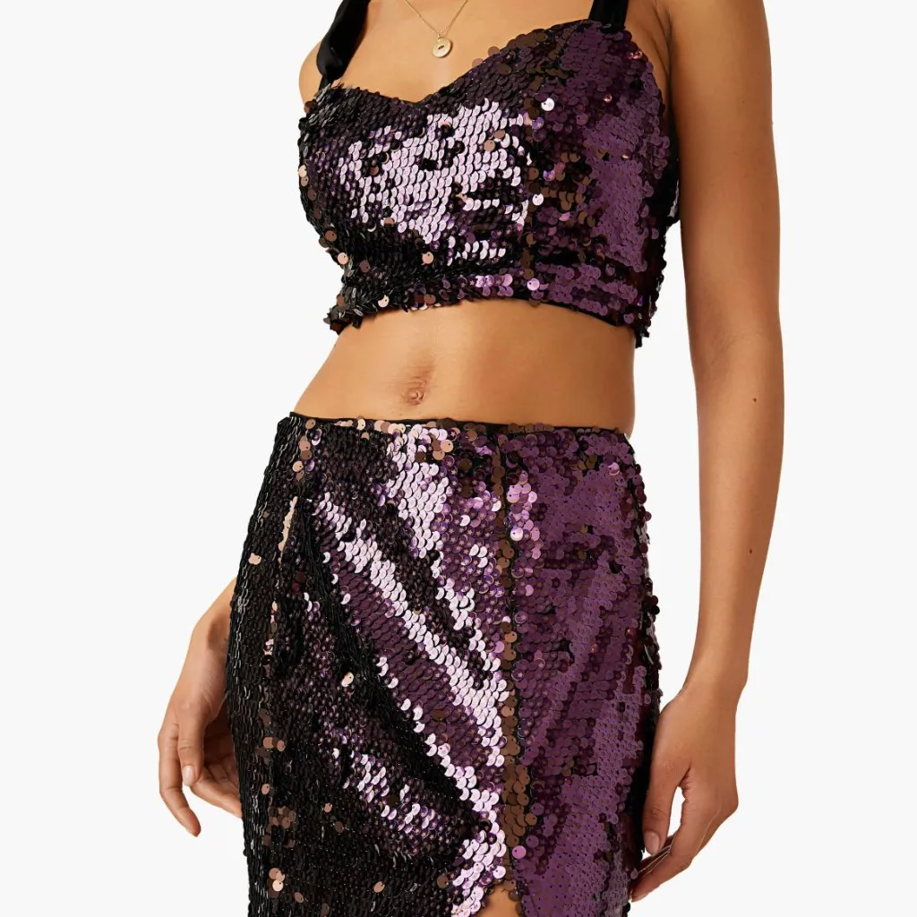 NWT Star Bright Sequin Two-Piece Crop Top & Midi Skirt 2Pcs Set - Image 8