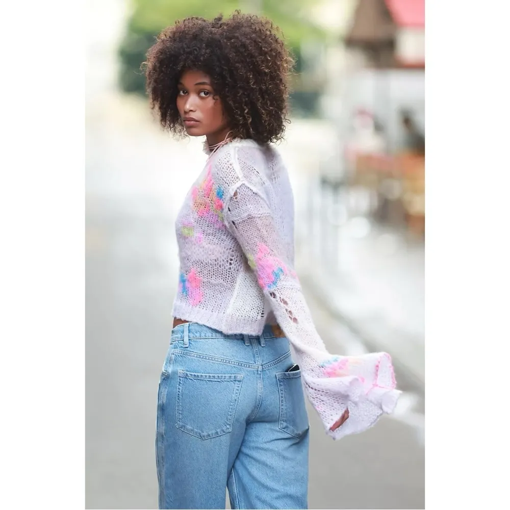 Free People Mandy Mended Pullover Size Small NEW Distressed Grunge Whimsical - Image 5