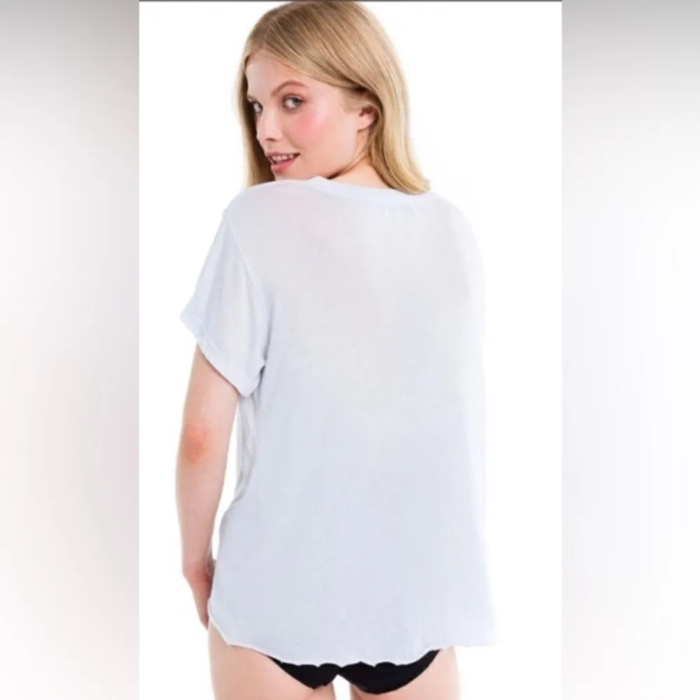 🦊Wild fox Wild fox Romeo V-Neck relaxed tee in super soft tissue jersey. Sz-Xxs - Image 3