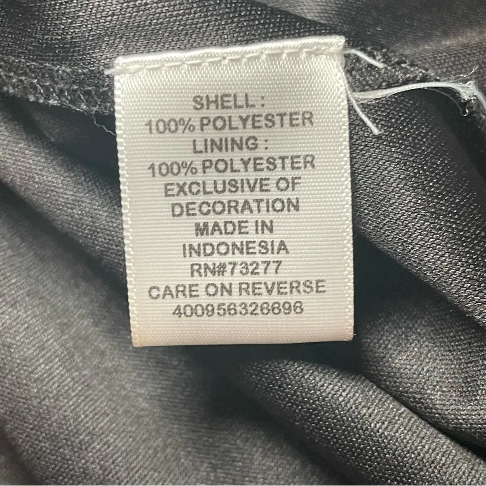 Elle Dress Size M Juniors Chiffon Black Cap Sleeve Semi Pleat Eiffel Tower Paris - Image 7