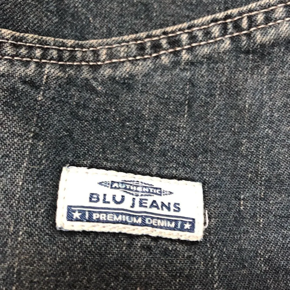 Blu Jean Denim Handbag, cute purse w/ long straps Blue - Image 6