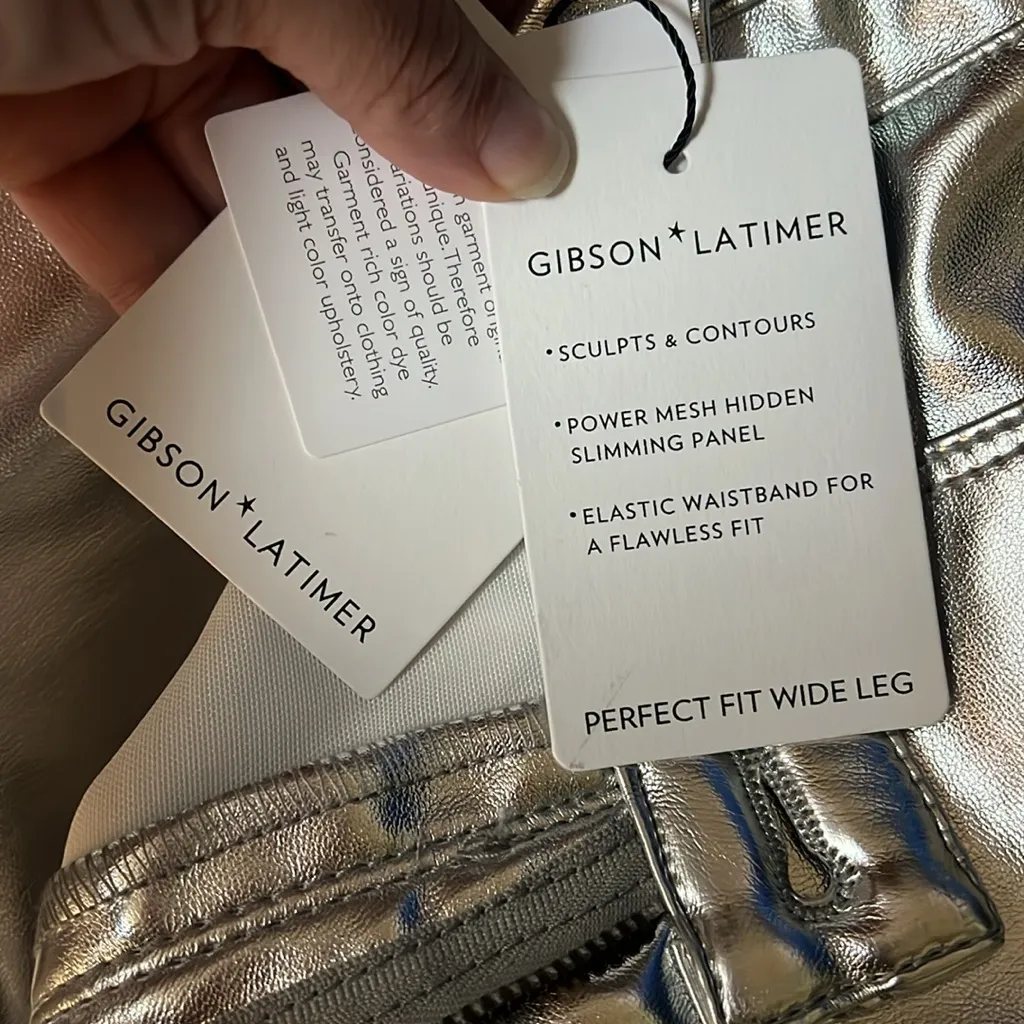 Gibson & Latimer Perfect Fit Stretch Metallic High Rise Palazzo pants 12 - Image 2