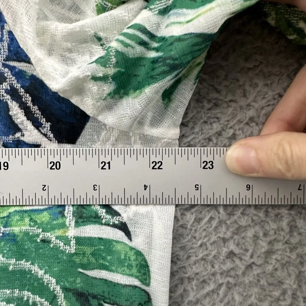 Chicos Travelers Open Front Mesh‎ Cardigan Palms Beach Office Workwear Women 2 L - Image 5