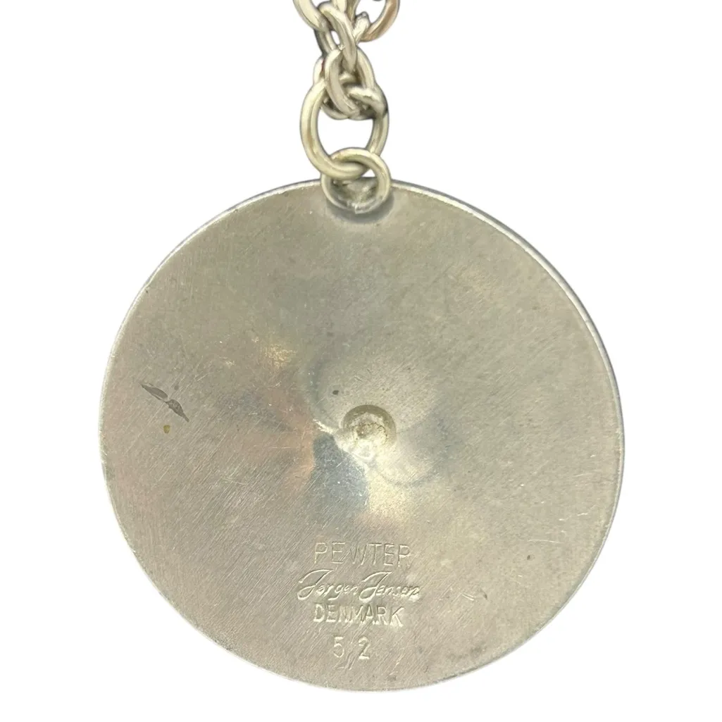 Vintage Jørgen Jensen Danish Pewter Necklace | Unisex Scandinavian Pendant Silver - Image 5