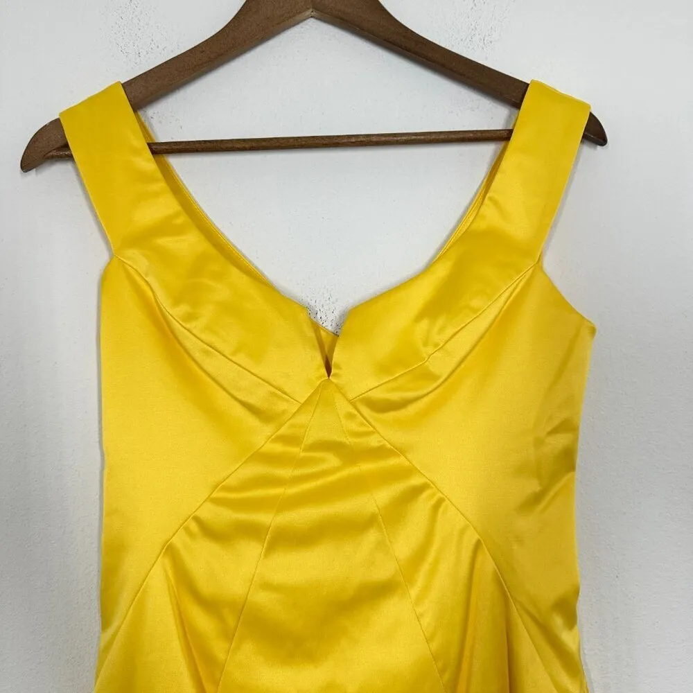 Black Halo Size 6 Cocktail Dress Canary Yellow Mini Summer Wedding Guest‎ Event - Image 6