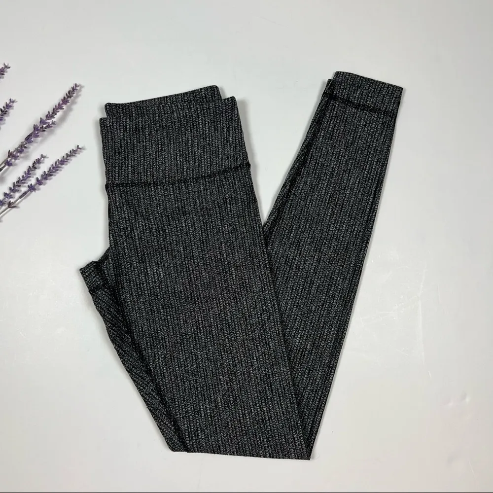 Lululemon Black And White Marled Leggings - Image 3