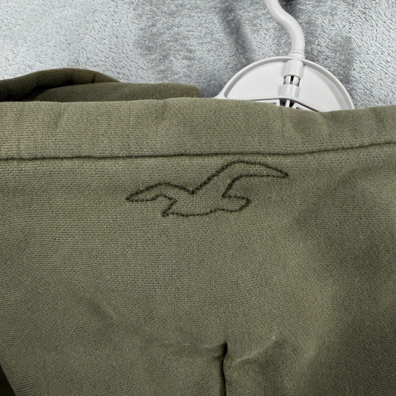 Hollister Hoodie Small Olive Green Southern California Surf Embroider Letter Y2K - Image 6