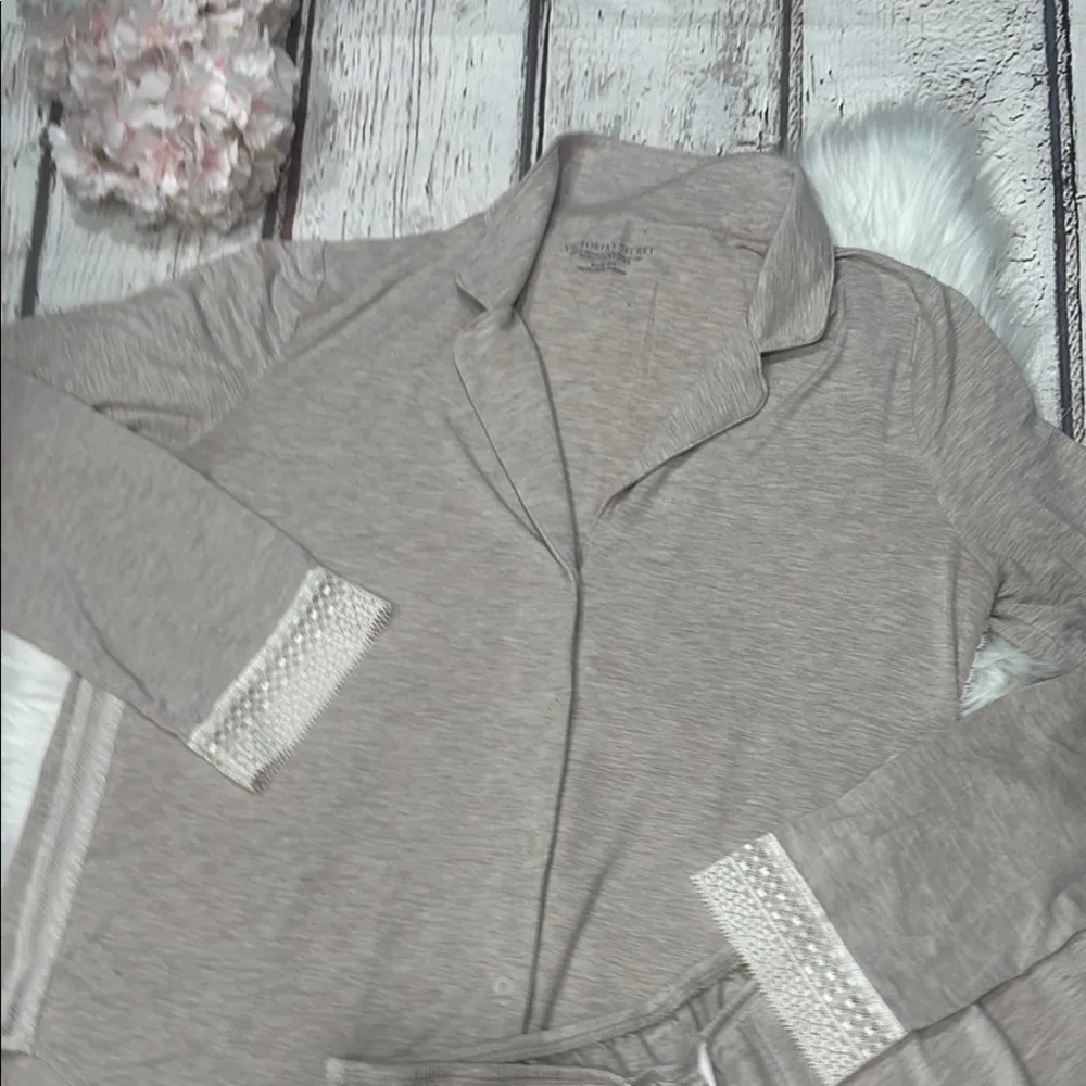 VICTORIA'S SECRET Long Sleeves Modal Short Pajama Set with Lace Trim - Image 10