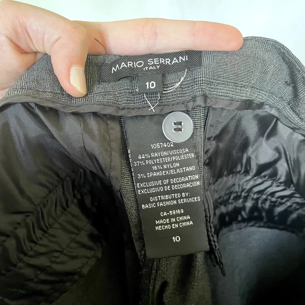 Mario Serrani Italy women's size 10 trousers gray rayon pants business casual - Image 5
