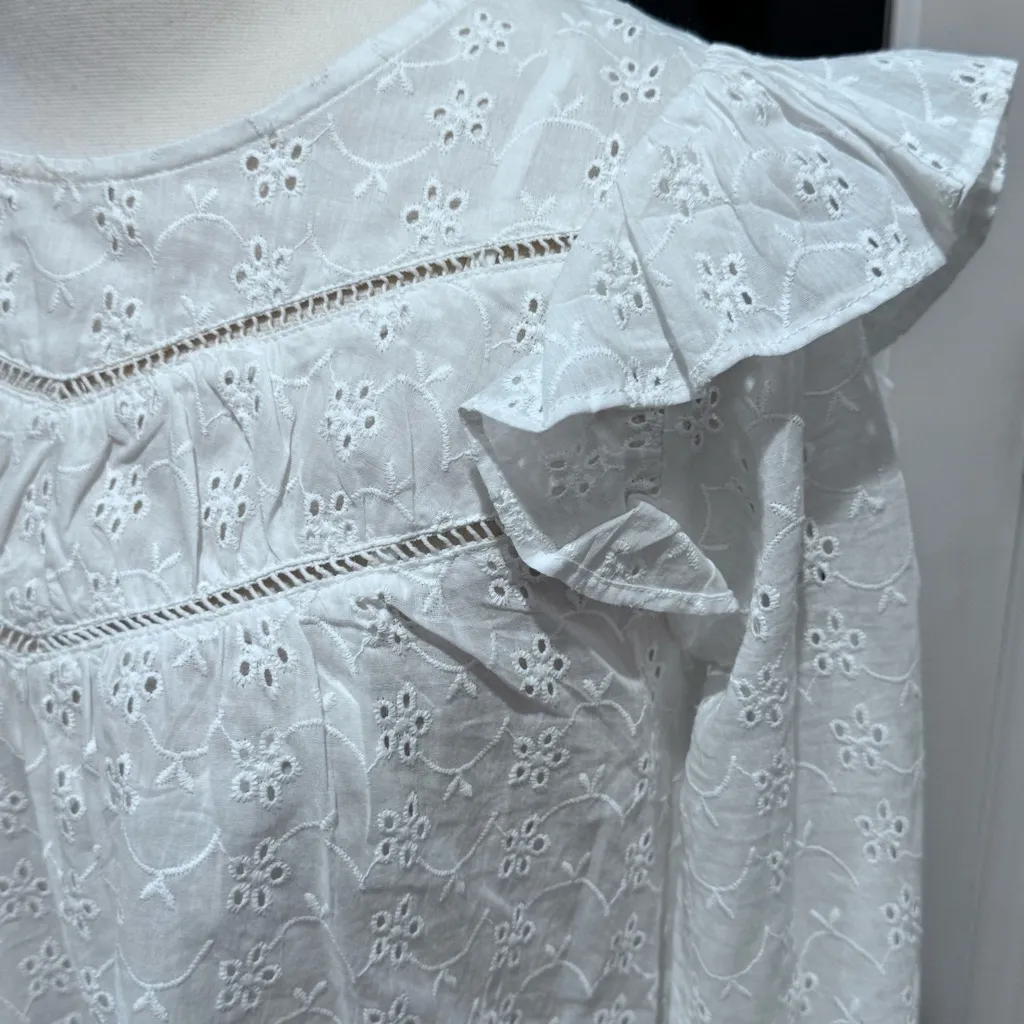 Anthropologie dRa Los Angeles White Eyelet Ruffle Dress - Image 5