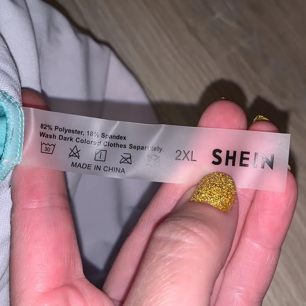 SheIn  blue padded short tankini style bikini swimsuit top - Image 4