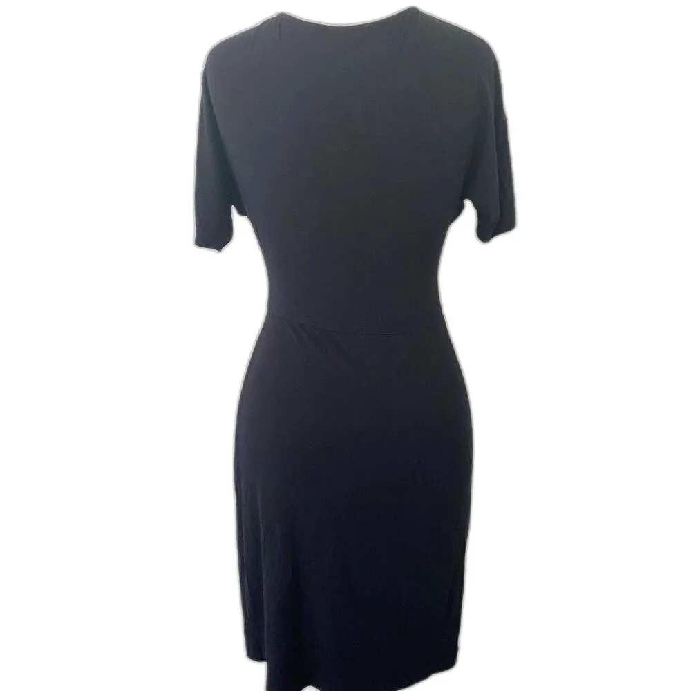 Barneys New York Modal Blend Stretchy Short Sleeve Mini Dress LBD Essential S - Image 2