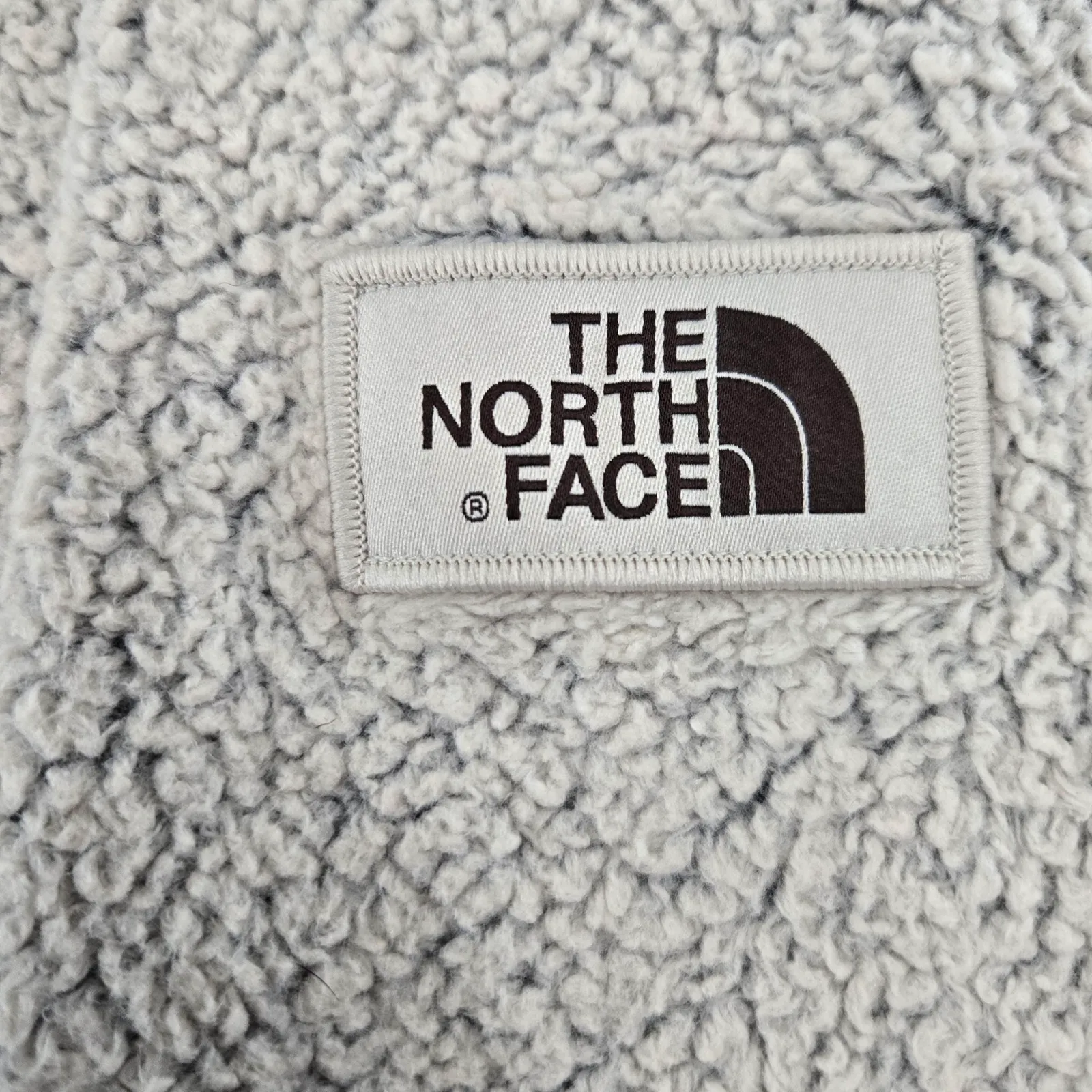 The North Face Cream Gray Sherpa Fleece Soft Cozy Full Zip Jacket Size Large - Image 8
