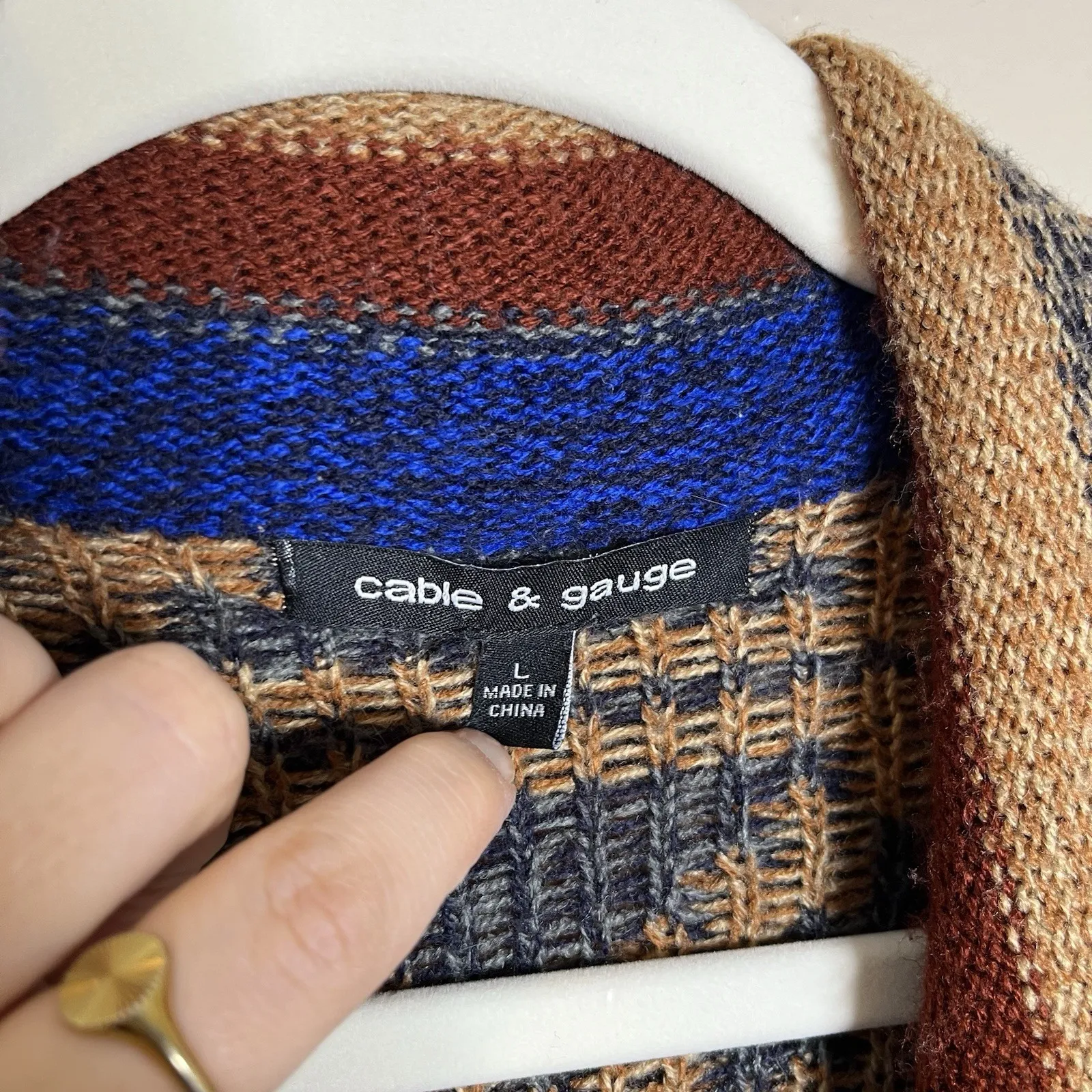 Open Front Aztec Long Cardigan L Western Boho Knit Cable & Gauge South Western Size L - Image 2