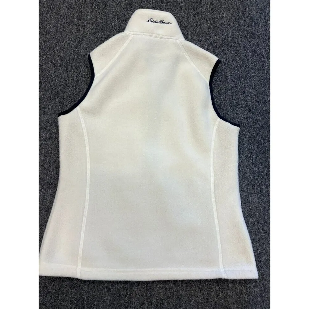 Eddie Bauer Vintage Womens Polartec Pockets Zip Golf Graphic Fleece Vest Sz M - Image 4