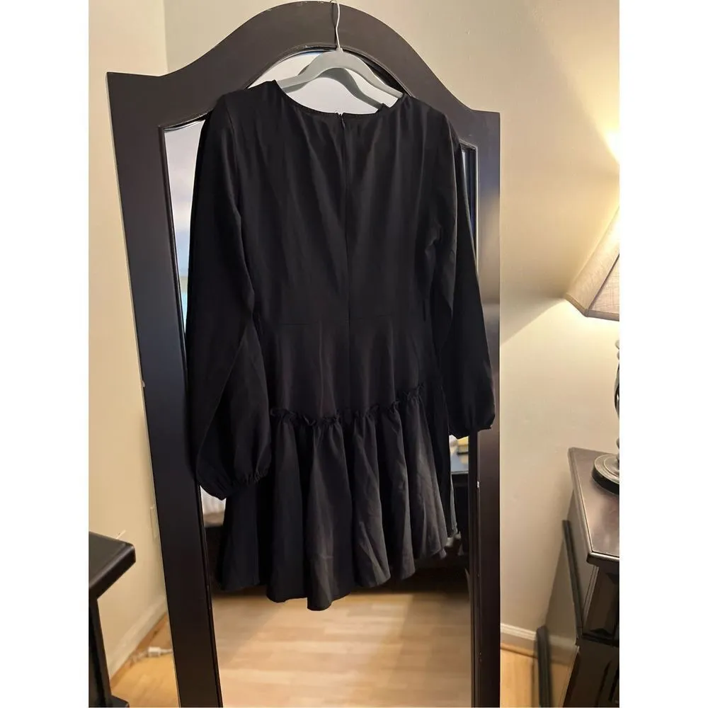 NEW Amazon Essentials Long Sleeve Mini Dress Black S Black - Image 3