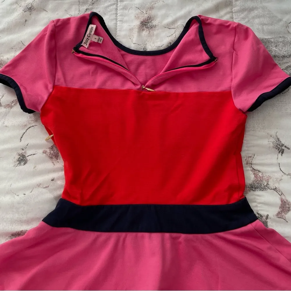 Juicy Couture pink orange colorblock peplum ruffle blouse, size 2 Barbiecore - Image 9