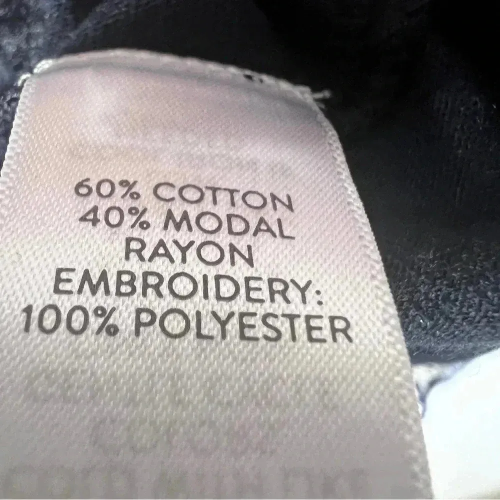 JJill Indigo Shorts Sleeves Embroidered Knee Length Flowing Dress Size Medium Blue - Image 5