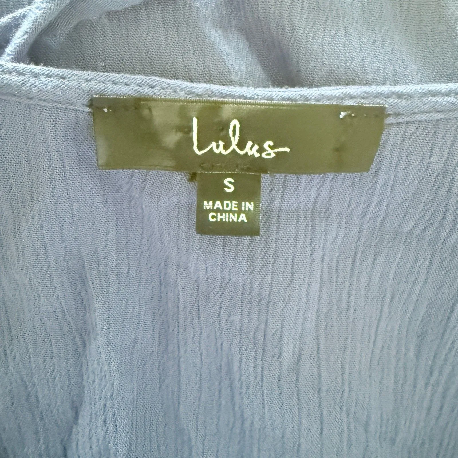 Lulus Heart of Marigold Denim Blue Wrap Flutter Sleeve Travel Maxi Dress Sz S - Image 6