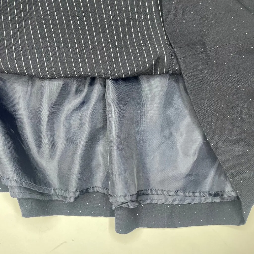 Navy Blue White Polka Dot Fit & Flare Sleeveless Rockabilly Midi Dress Sz 6 - Image 5