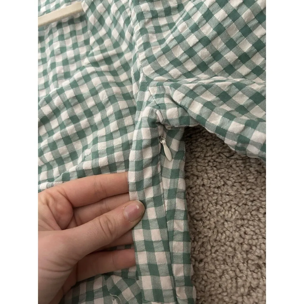 Nobody’s Child Penny Mini Dress In Green Gingham Size 6 Summer Cottagecore - Image 9