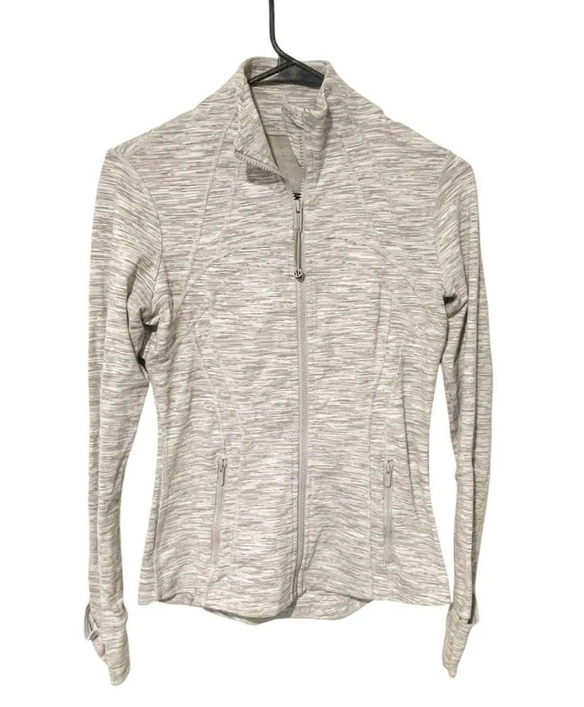 Lululemon Women’s Size 6 Marled Grey Full Zip Define Athletic Jacket - Image 2