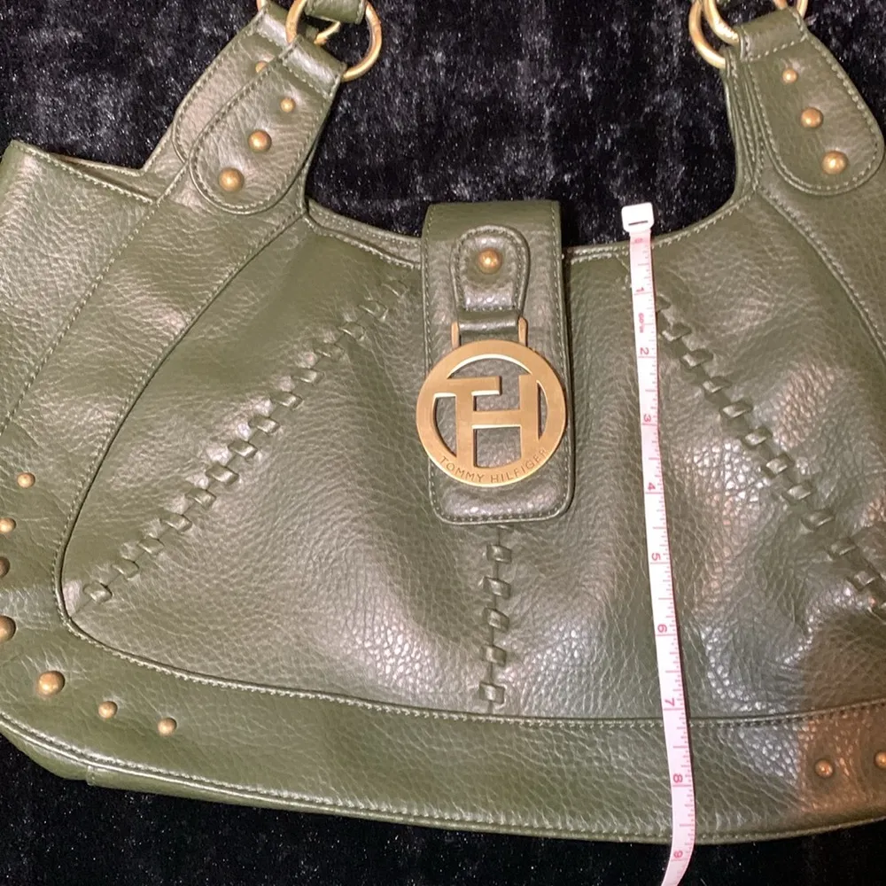 Vintage Y2K Tommy Hilfiger Brown Western Early 2000s Shoulder Bag Purse Green - Image 4