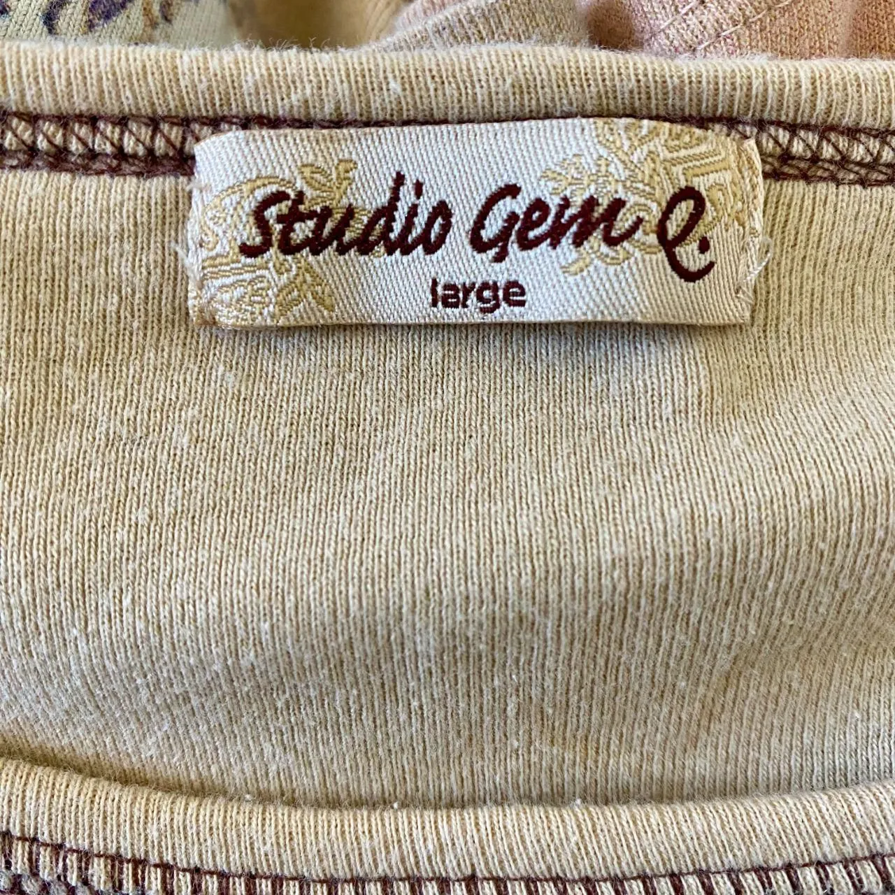 Vintage Early 2000's Nostalgia Christmas Sequin Graphic Print Long Sleeve L Tan Size L - Image 7